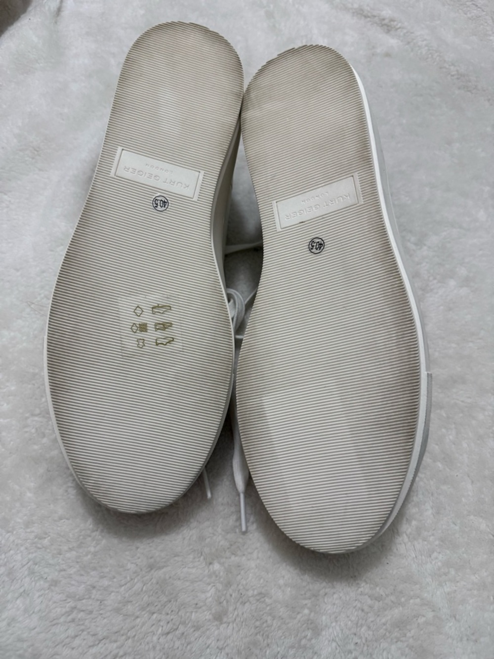 Kurt Geiger White Leather Sneakers with Black Heel Accent - Picture 5 of 5
